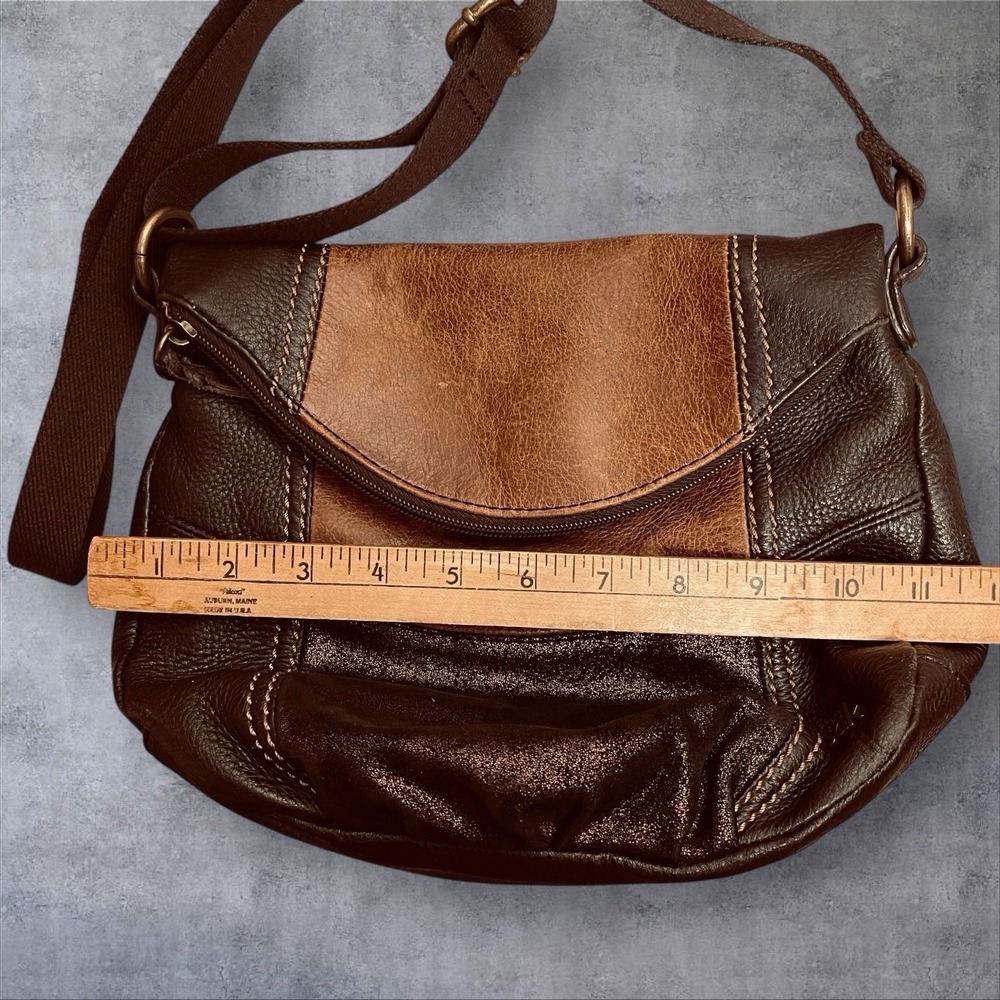 Vintage The Sak Deena Leather Fold over Flap Crossbody Bag Purse Patchwork‎ Y2K - Picture 7 of 10